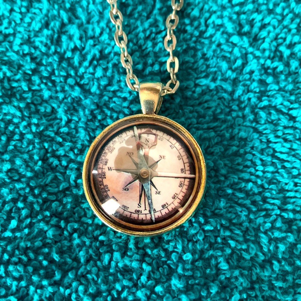 Compass 16 inch necklace from Etsy. Sterling silver.